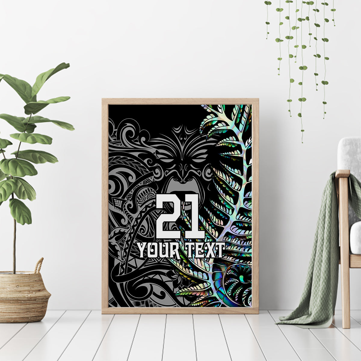 Custom New Zealand Rugby Canvas Wall Art NZ Black Fern Champions History With Papua Shell LT9 - Polynesian Pride