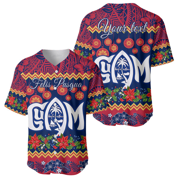 Personalised Guam Baseball Jersey Chamoro Latte Stone Mix Tropical - Blue LT7 main image 1