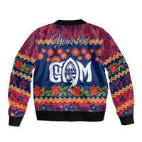 Personalised Guam Christmas Bomber Jacket Felis Pusgua Santa Beach Polynesian Pattern LT9 - Polynesian Pride