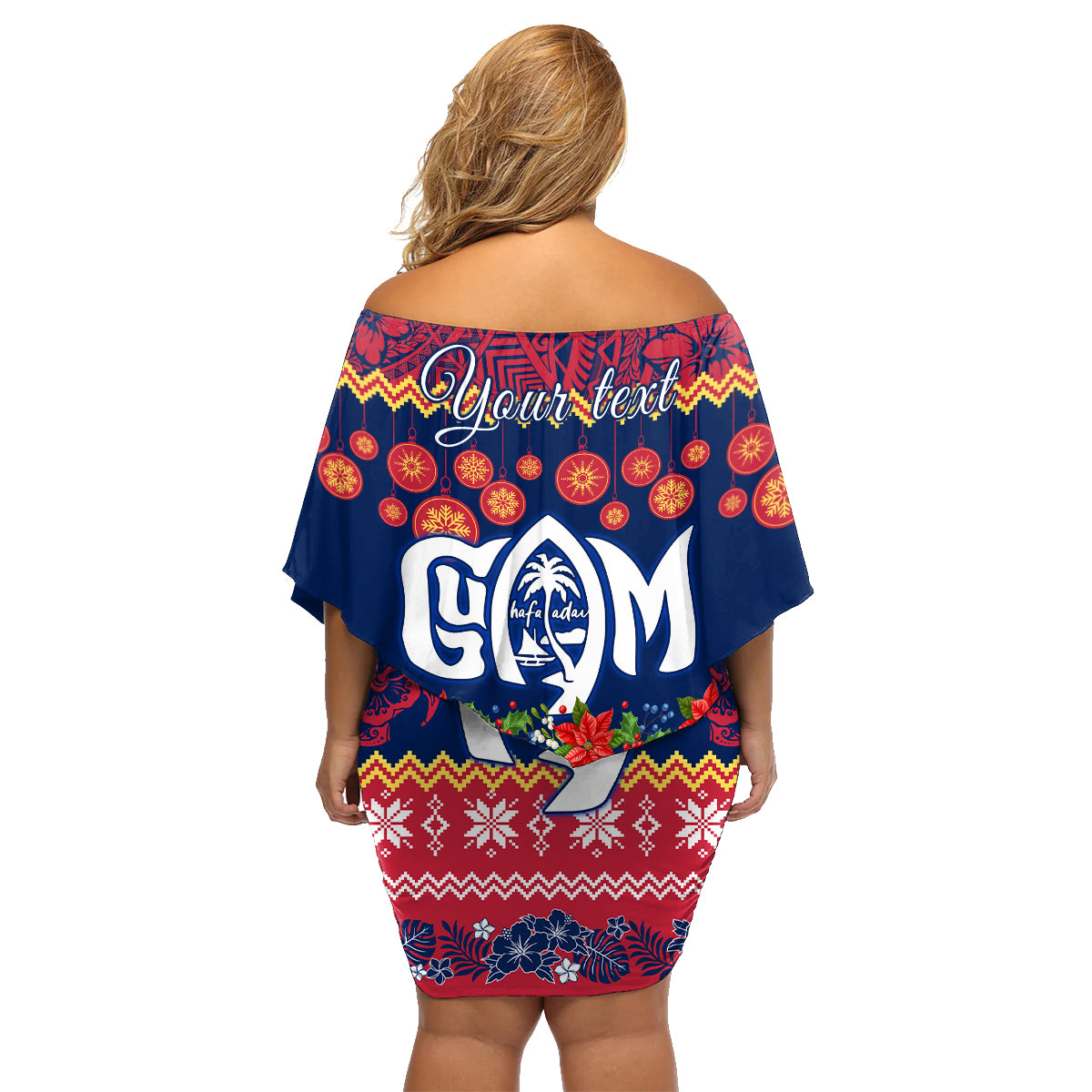Personalised Guam Christmas Family Matching Off Shoulder Short Dress and Hawaiian Shirt Felis Pusgua Santa Beach Polynesian Pattern LT9 - Polynesian Pride
