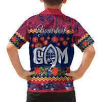 Personalised Guam Christmas Kid Hawaiian Shirt Felis Pusgua Santa Beach Polynesian Pattern LT9 - Polynesian Pride