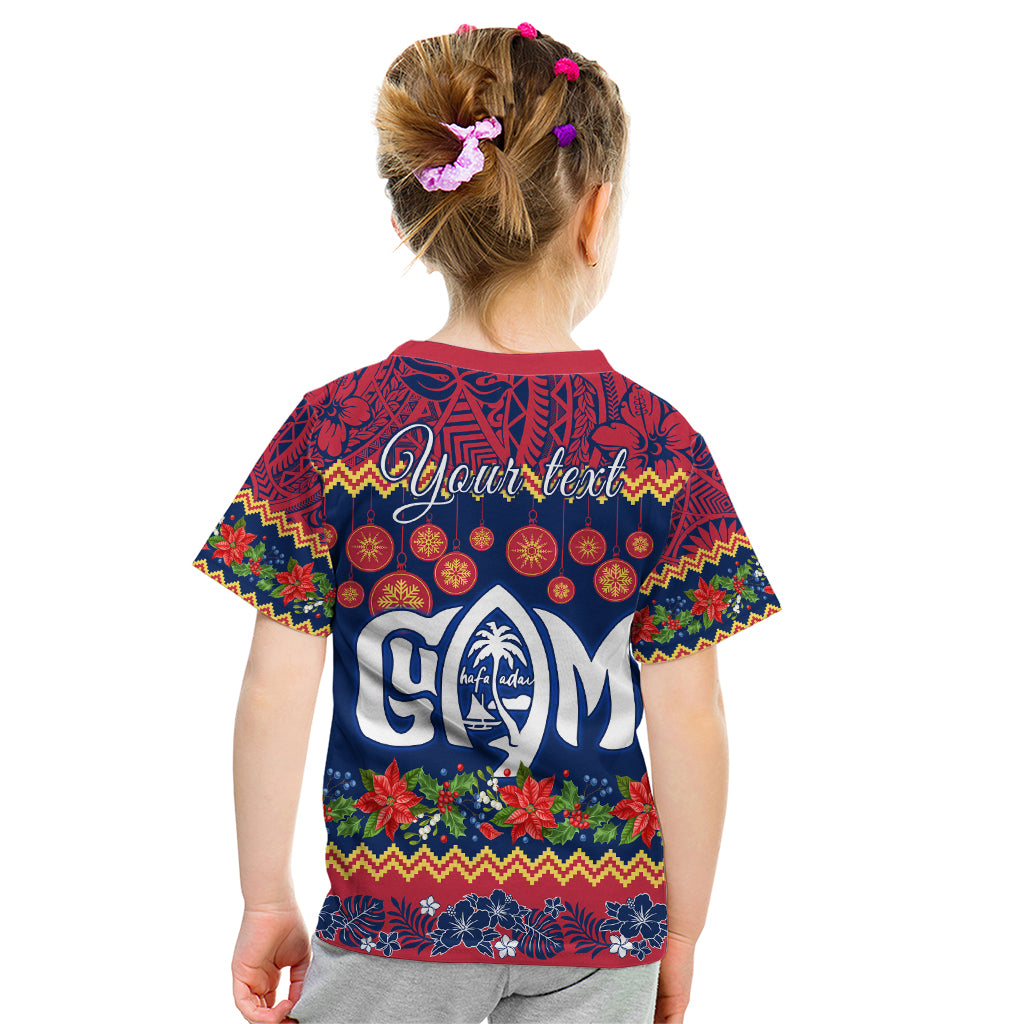 Personalised Guam Christmas Kid T Shirt Felis Pusgua Santa Beach Polynesian Pattern LT9 - Polynesian Pride