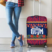 Personalised Guam Christmas Luggage Cover Felis Pusgua Santa Beach Polynesian Pattern LT9 - Polynesian Pride
