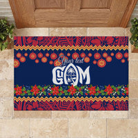Personalised Guam Christmas Rubber Doormat Felis Pusgua Santa Beach Polynesian Pattern LT9 - Polynesian Pride