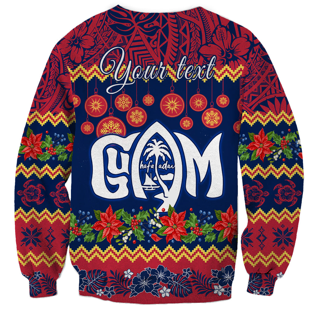 Personalised Guam Christmas Sweatshirt Felis Pusgua Santa Beach Polynesian Pattern LT9 - Polynesian Pride