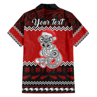 Personalised New Zealand Christmas Family Matching Off Shoulder Long Sleeve Dress and Hawaiian Shirt Maori Tiki Meri Kirihimete LT9 - Polynesian Pride