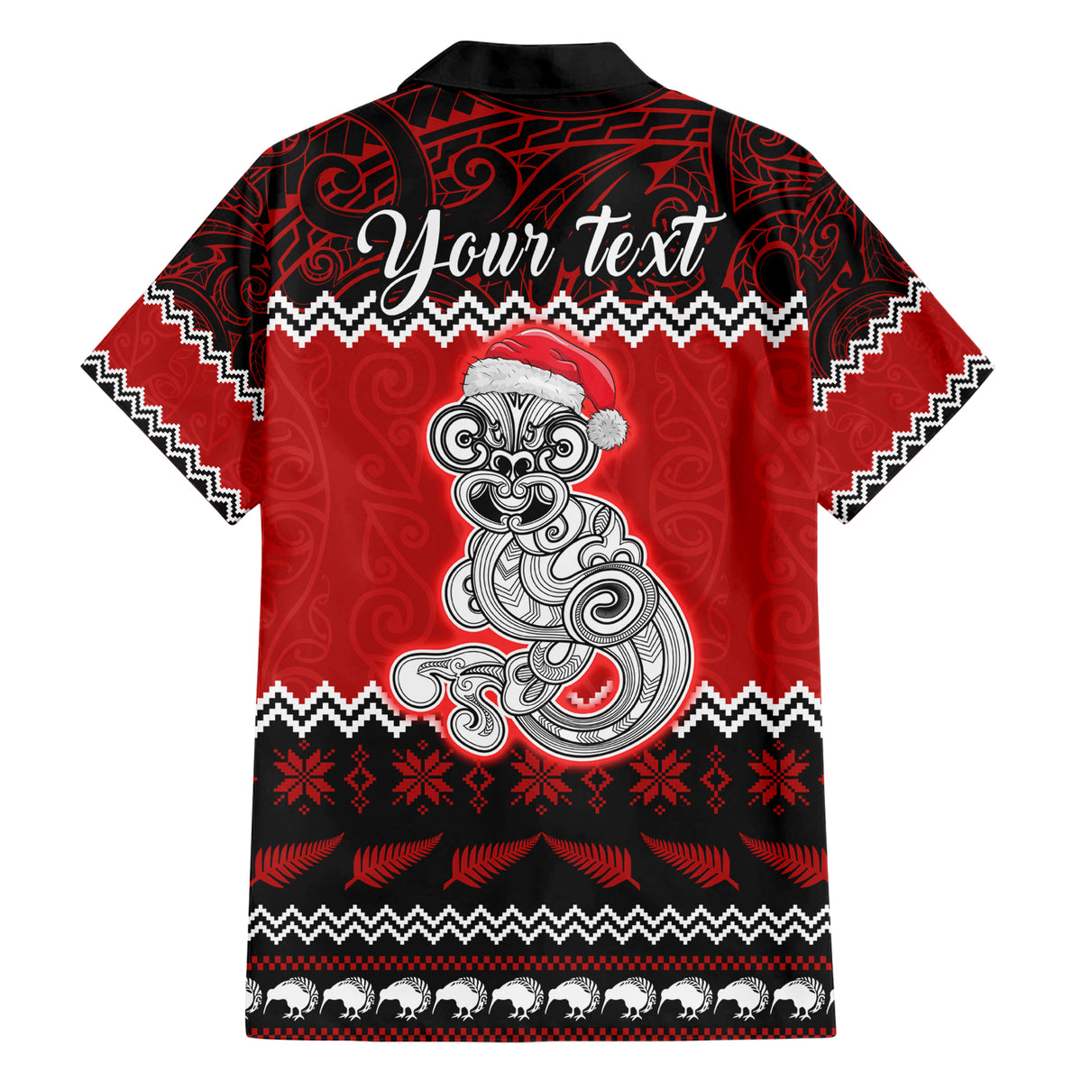 Personalised New Zealand Christmas Family Matching Short Sleeve Bodycon Dress and Hawaiian Shirt Maori Tiki Meri Kirihimete LT9 - Polynesian Pride