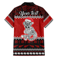 Personalised New Zealand Christmas Family Matching Short Sleeve Bodycon Dress and Hawaiian Shirt Maori Tiki Meri Kirihimete LT9 - Polynesian Pride