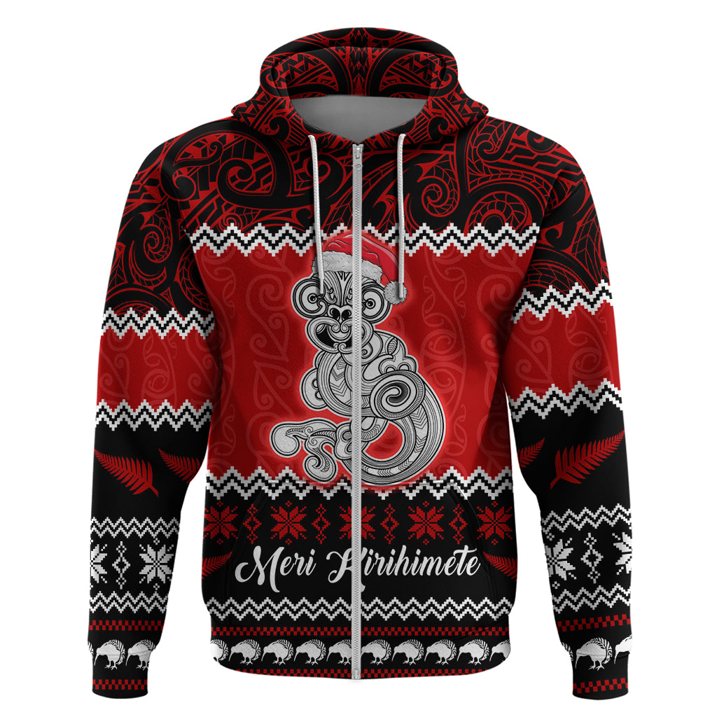 Personalised New Zealand Christmas Hoodie Maori Tiki Meri Kirihimete LT9 - Polynesian Pride