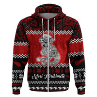 Personalised New Zealand Christmas Hoodie Maori Tiki Meri Kirihimete LT9 - Polynesian Pride