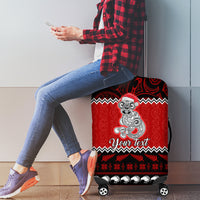 Personalised New Zealand Christmas Luggage Cover Maori Tiki Meri Kirihimete LT9 - Polynesian Pride