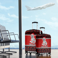 Personalised New Zealand Christmas Luggage Cover Maori Tiki Meri Kirihimete LT9 - Polynesian Pride