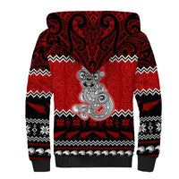 Personalised New Zealand Christmas Sherpa Hoodie Maori Tiki Meri Kirihimete LT9 - Polynesian Pride