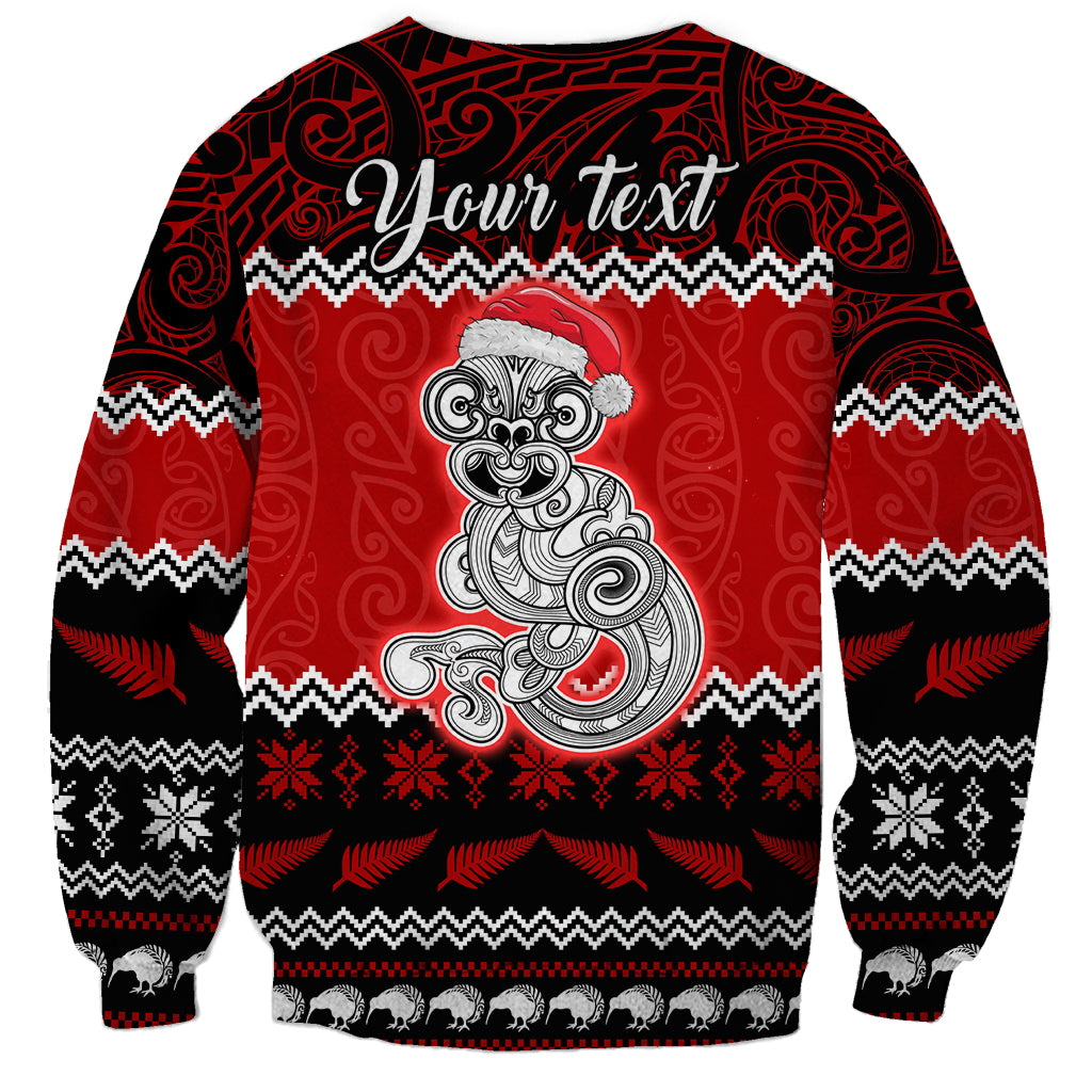 Personalised New Zealand Christmas Sweatshirt Maori Tiki Meri Kirihimete LT9 - Polynesian Pride