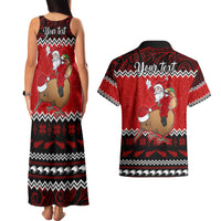 Personalised New Zealand Christmas Couples Matching Tank Maxi Dress and Hawaiian Shirt Kiwi Santa Claus Maori Meri Kirihimete LT9 - Polynesian Pride