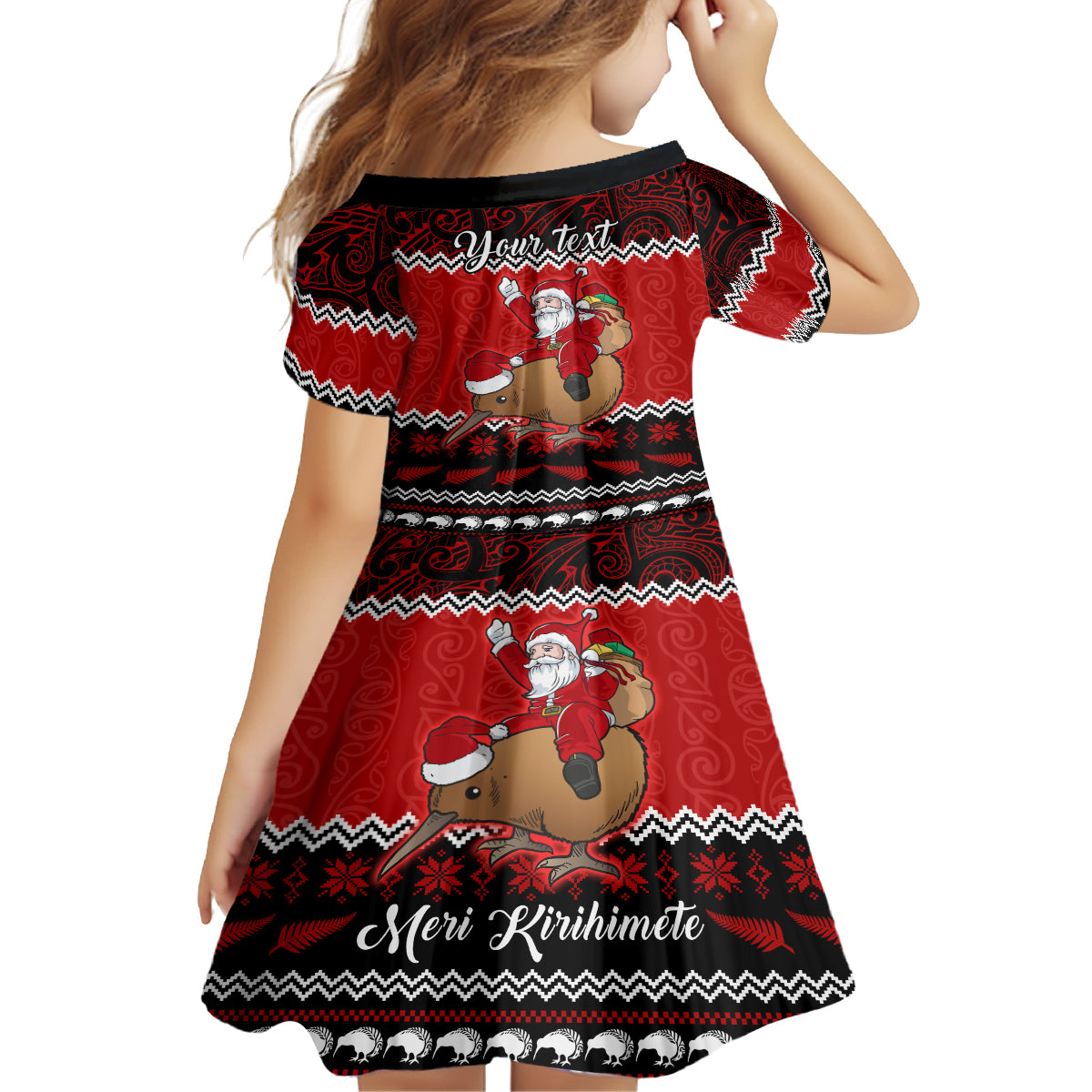 Personalised New Zealand Christmas Family Matching Tank Maxi Dress and Hawaiian Shirt Kiwi Santa Claus Maori Meri Kirihimete LT9 - Polynesian Pride