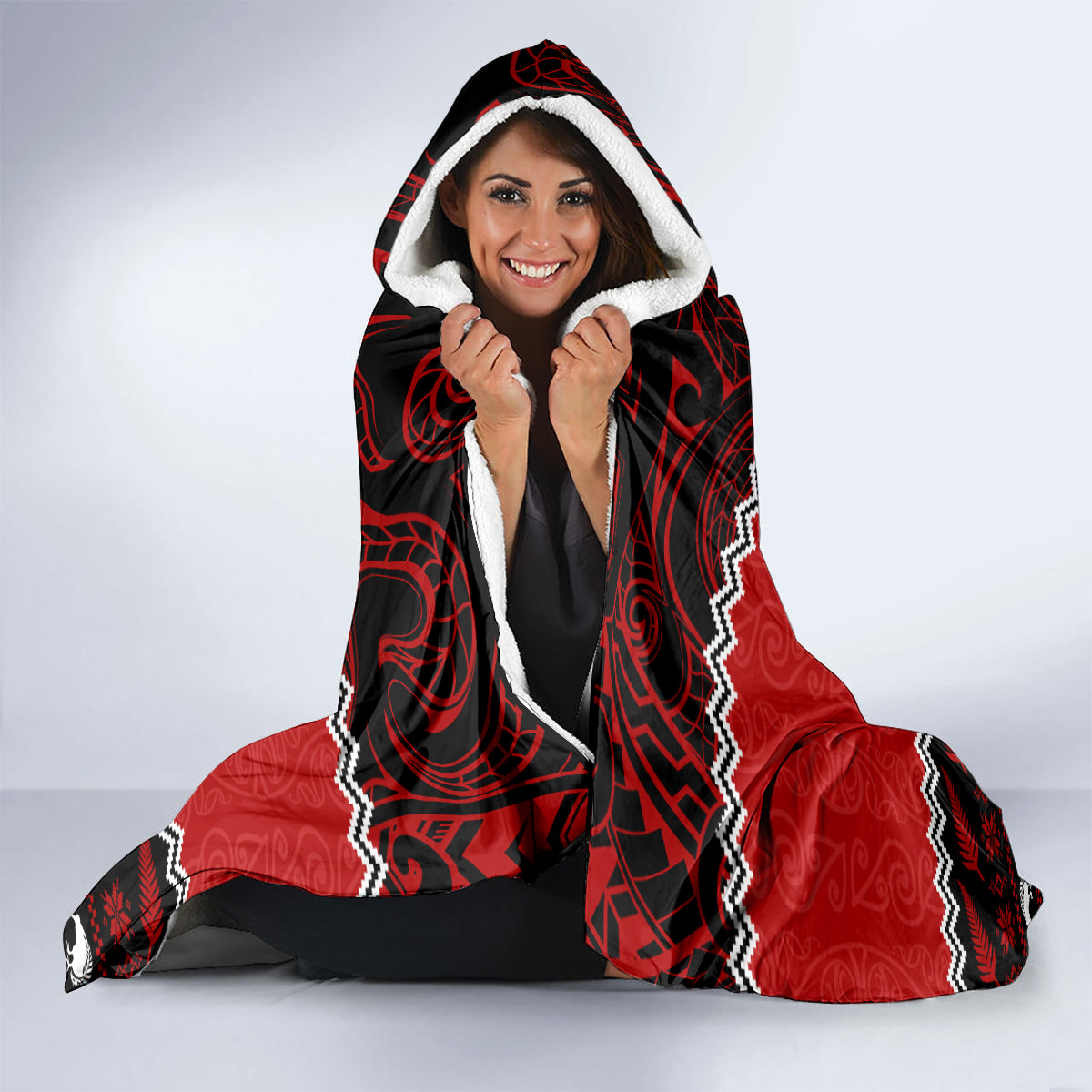 Personalised New Zealand Christmas Hooded Blanket Kiwi Santa Claus Maori Meri Kirihimete LT9 - Polynesian Pride