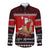 Personalised New Zealand Christmas Long Sleeve Button Shirt Kiwi Santa Claus Maori Meri Kirihimete LT9 Unisex Red - Polynesian Pride