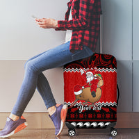 Personalised New Zealand Christmas Luggage Cover Kiwi Santa Claus Maori Meri Kirihimete LT9 - Polynesian Pride