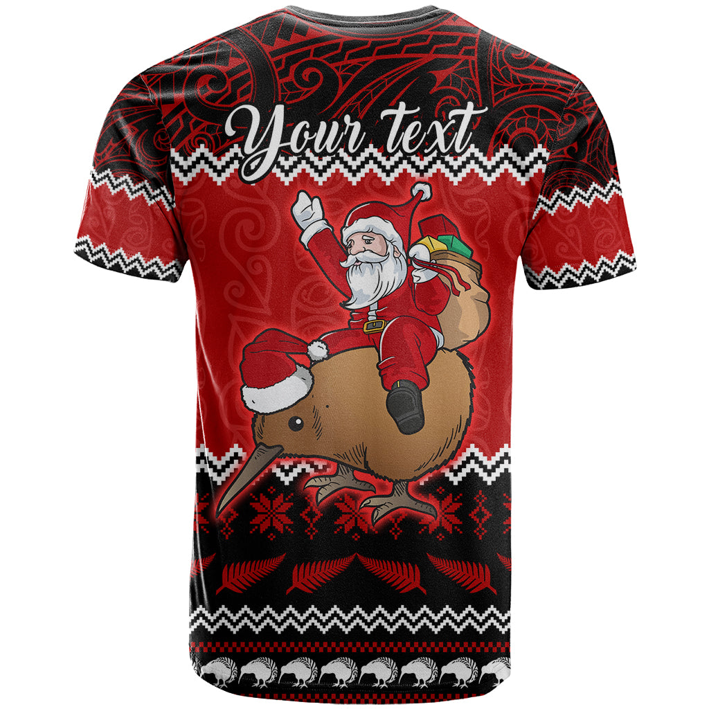 Personalised New Zealand Christmas T Shirt Kiwi Santa Claus Maori Meri Kirihimete LT9 - Polynesian Pride