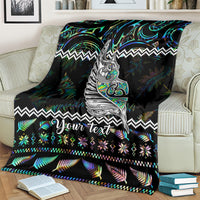 Personalised New Zealand Christmas Blanket Maori Fern Manaia Meri Kirihimete with Papaua Shell LT9 - Polynesian Pride