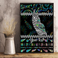 Personalised New Zealand Christmas Canvas Wall Art Maori Fern Manaia Meri Kirihimete with Papaua Shell LT9 - Polynesian Pride