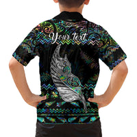 Personalised New Zealand Christmas Family Matching Long Sleeve Bodycon Dress and Hawaiian Shirt Maori Fern Manaia Meri Kirihimete with Papaua Shell LT9 - Polynesian Pride