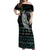 Personalised New Zealand Christmas Off Shoulder Maxi Dress Maori Fern Manaia Meri Kirihimete with Papaua Shell LT9 Women Black - Polynesian Pride