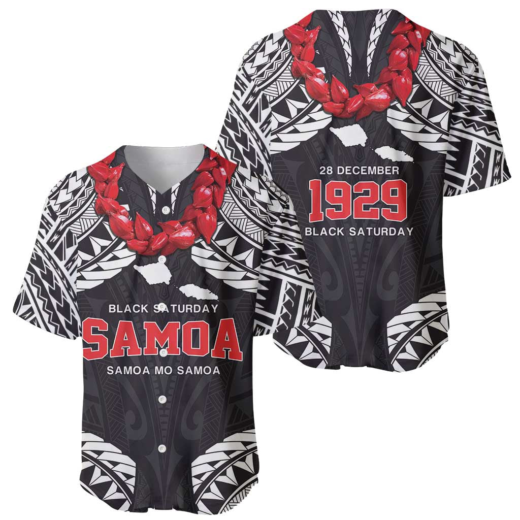 Samoa Black Saturday Baseball Jersey Samoa mo Samoa with Black Ula Fala LT9 - Polynesian Pride