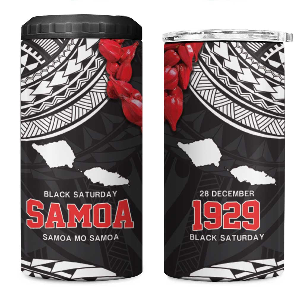 Samoa Black Saturday 4 in 1 Can Cooler Tumbler Samoa mo Samoa with Black Ula Fala