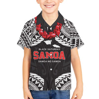 Samoa Black Saturday Family Matching Off The Shoulder Long Sleeve Dress and Hawaiian Shirt Samoa mo Samoa with Black Ula Fala