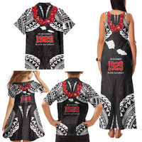 Samoa Black Saturday Family Matching Tank Maxi Dress and Hawaiian Shirt Samoa mo Samoa with Black Ula Fala