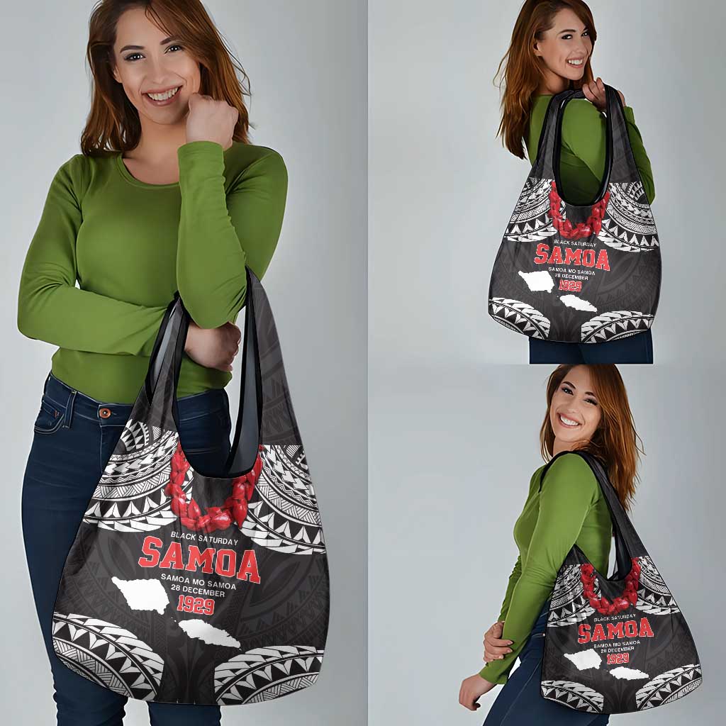 Samoa Black Saturday Grocery Bag Samoa mo Samoa with Black Ula Fala