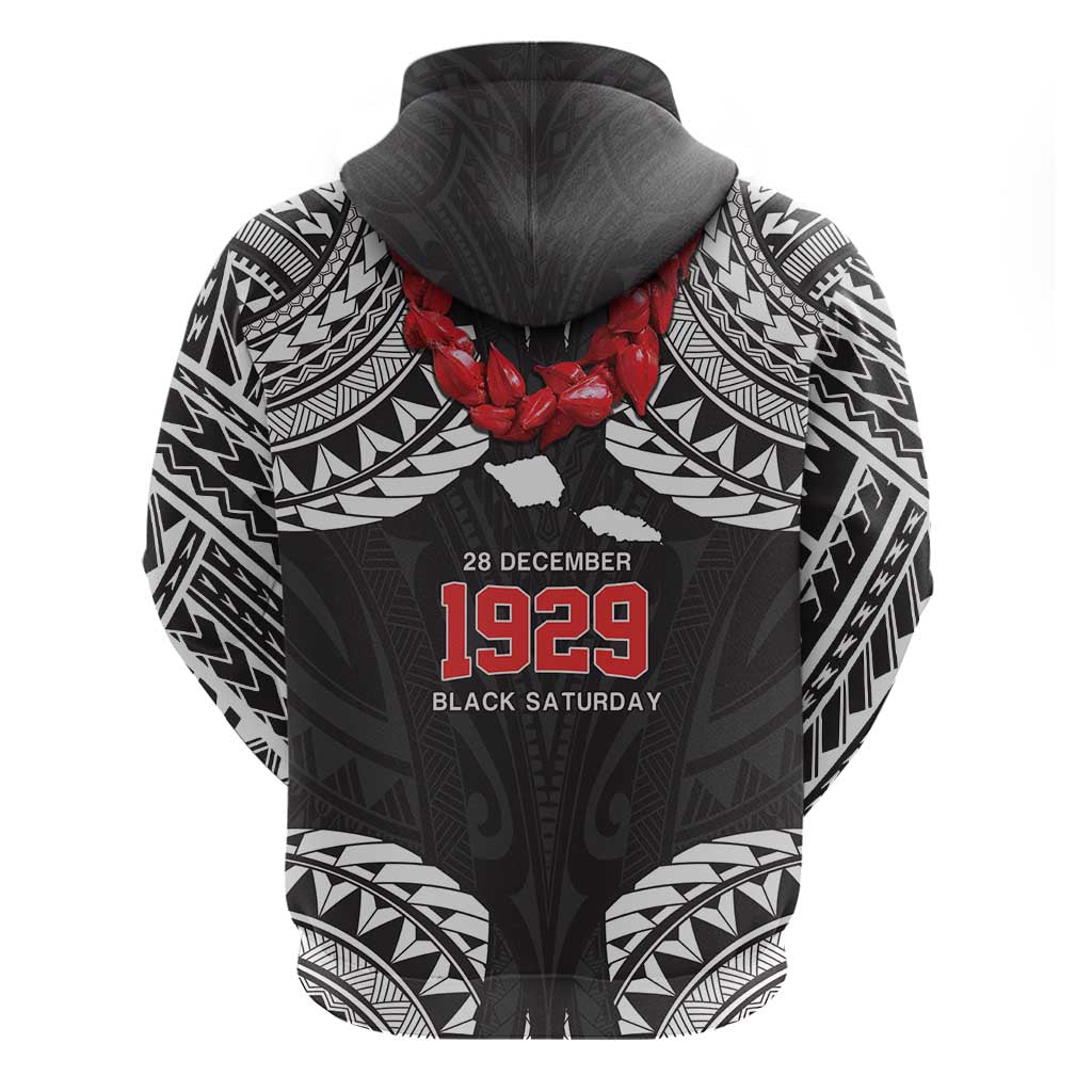 Samoa Black Saturday Hoodie Samoa mo Samoa with Black Ula Fala LT9 - Polynesian Pride