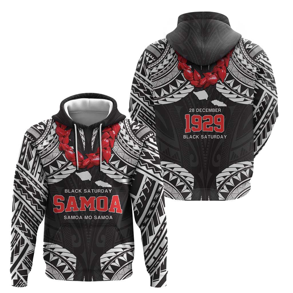 Samoa Black Saturday Hoodie Samoa mo Samoa with Black Ula Fala LT9 - Polynesian Pride