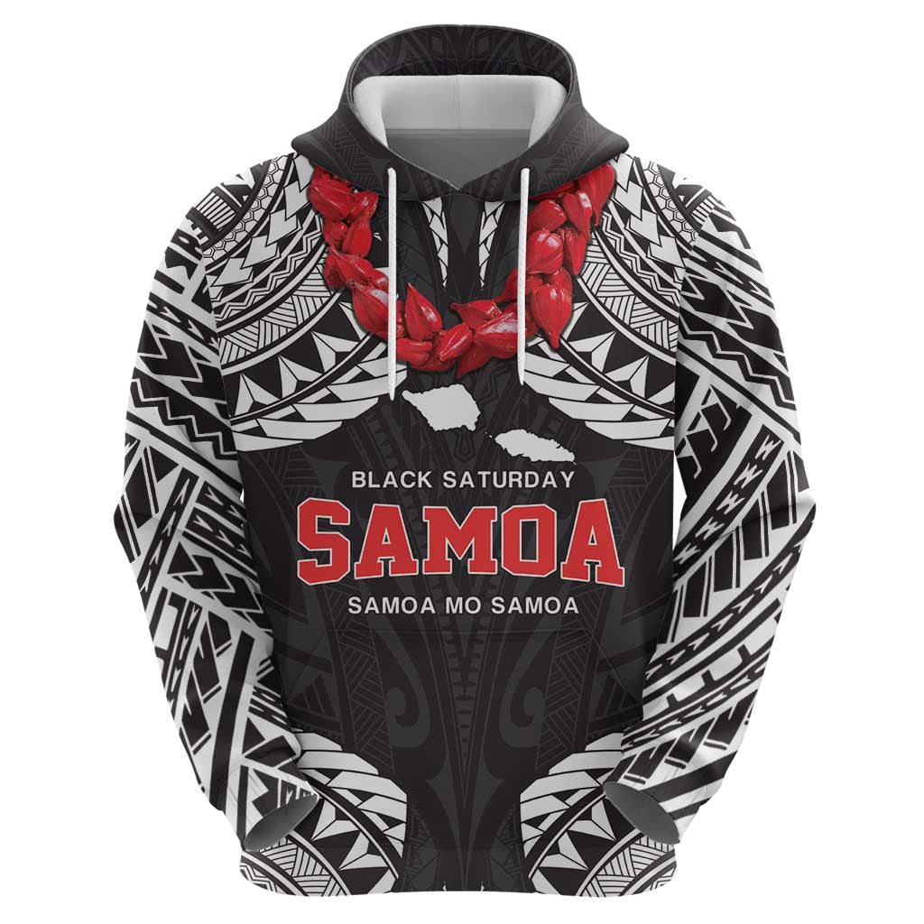 Samoa Black Saturday Hoodie Samoa mo Samoa with Black Ula Fala LT9 - Polynesian Pride