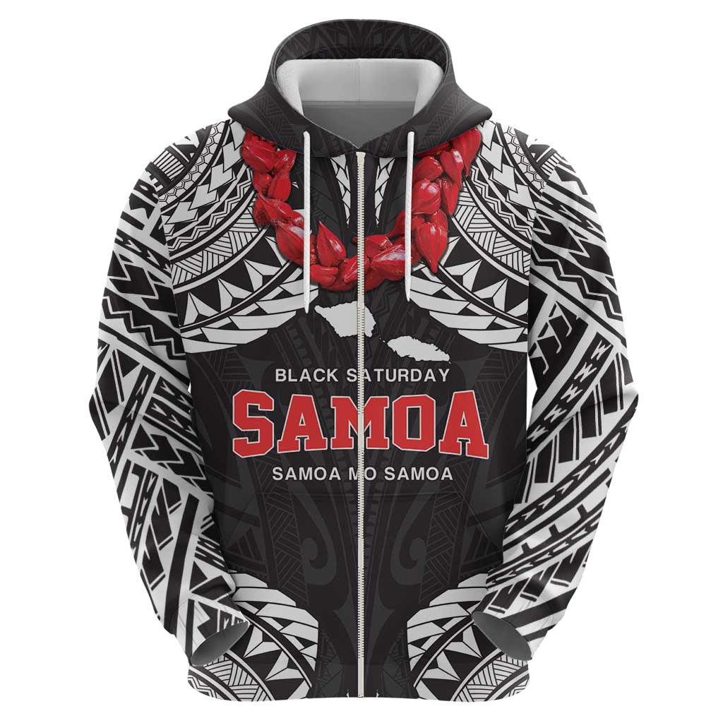 Samoa Black Saturday Hoodie Samoa mo Samoa with Black Ula Fala LT9 - Polynesian Pride