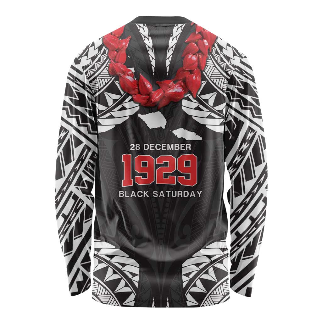 Samoa Black Saturday Long Sleeve Shirt Samoa mo Samoa with Black Ula Fala LT9 - Polynesian Pride