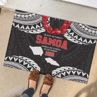 Samoa Black Saturday Rubber Doormat Samoa mo Samoa with Black Ula Fala