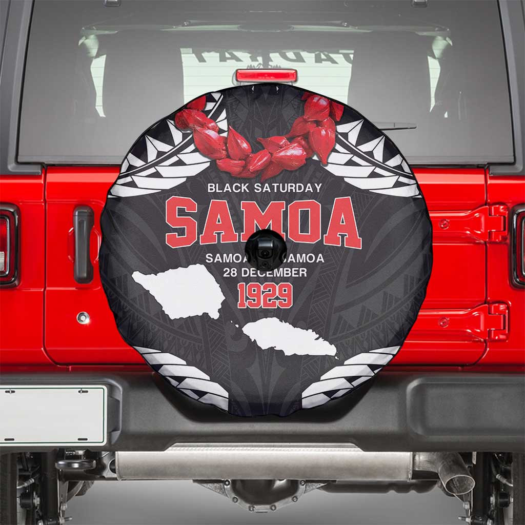 Samoa Black Saturday Spare Tire Cover Samoa mo Samoa with Black Ula Fala
