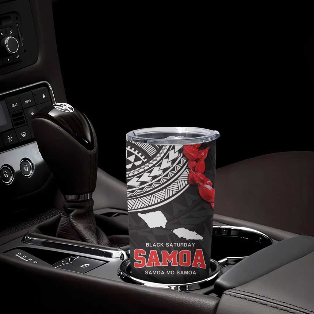Samoa Black Saturday Tumbler Cup Samoa mo Samoa with Black Ula Fala