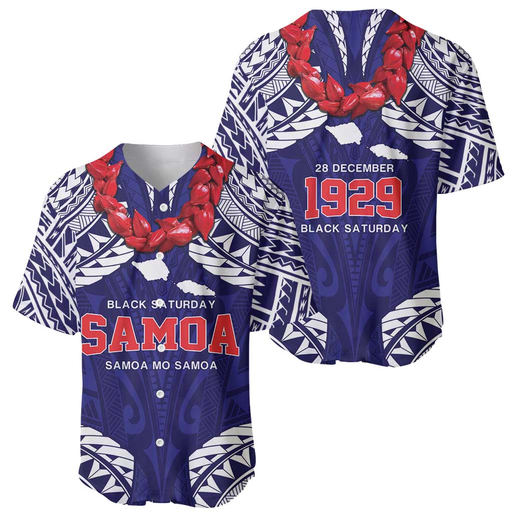 Samoa Black Saturday Baseball Jersey Samoa mo Samoa with Blue Ula Fala LT9 - Polynesian Pride