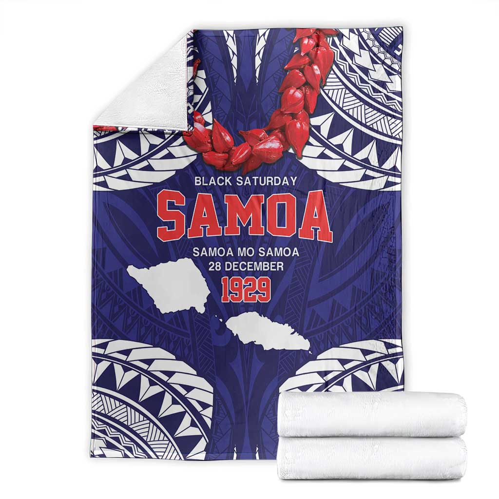 Samoa Black Saturday Blanket Samoa mo Samoa with Blue Ula Fala