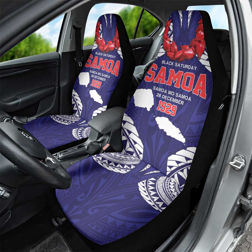 Samoa Black Saturday Car Seat Cover Samoa mo Samoa with Blue Ula Fala