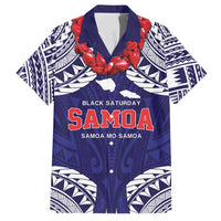 Samoa Black Saturday Family Matching Long Sleeve Bodycon Dress and Hawaiian Shirt Samoa mo Samoa with Blue Ula Fala