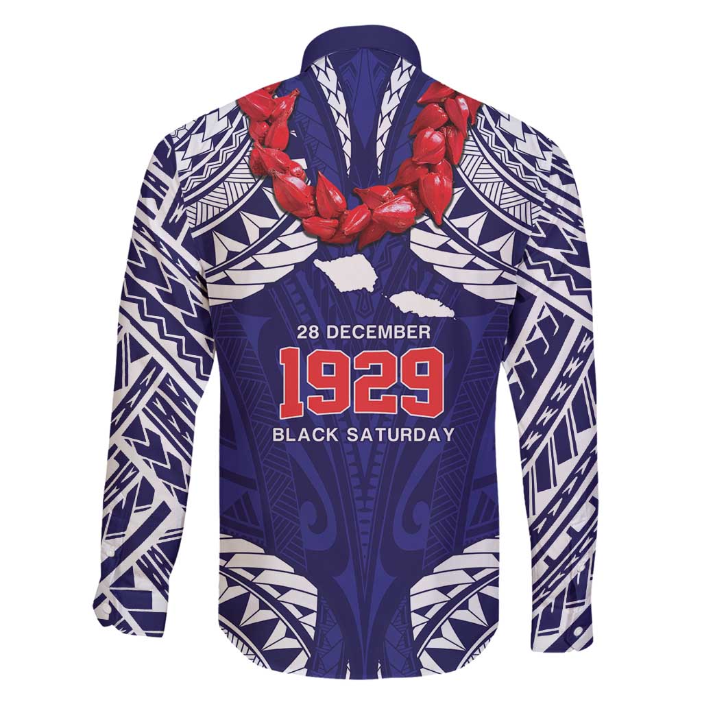 Samoa Black Saturday Family Matching Long Sleeve Bodycon Dress and Hawaiian Shirt Samoa mo Samoa with Blue Ula Fala