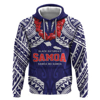 Samoa Black Saturday Hoodie Samoa mo Samoa with Blue Ula Fala LT9 Pullover Hoodie Blue - Polynesian Pride