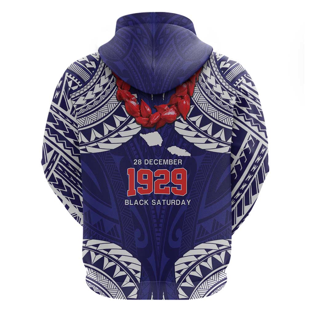 Samoa Black Saturday Hoodie Samoa mo Samoa with Blue Ula Fala LT9 - Polynesian Pride
