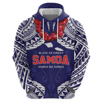 Samoa Black Saturday Hoodie Samoa mo Samoa with Blue Ula Fala LT9 - Polynesian Pride