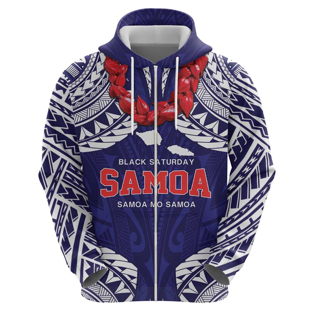 Samoa Black Saturday Hoodie Samoa mo Samoa with Blue Ula Fala LT9 - Polynesian Pride